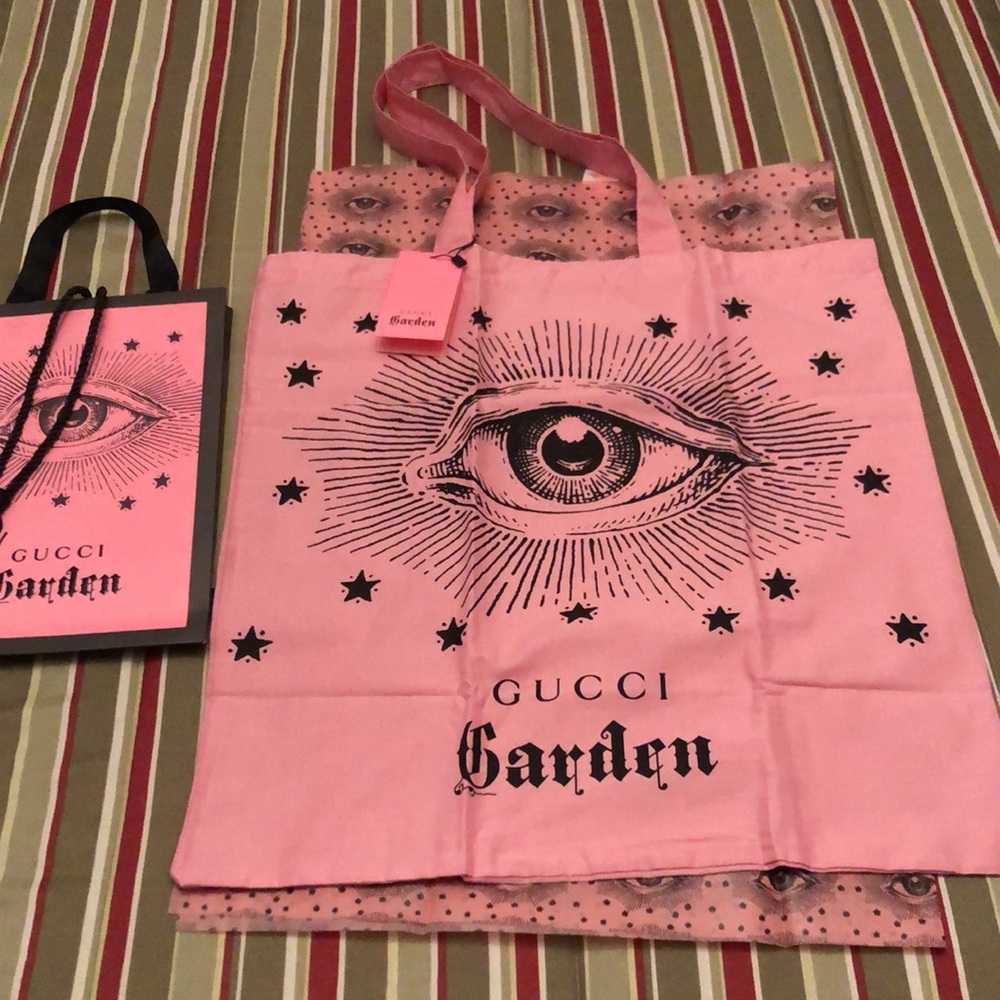 Gucci Garden Florence Pink Star Eye cotton Tote